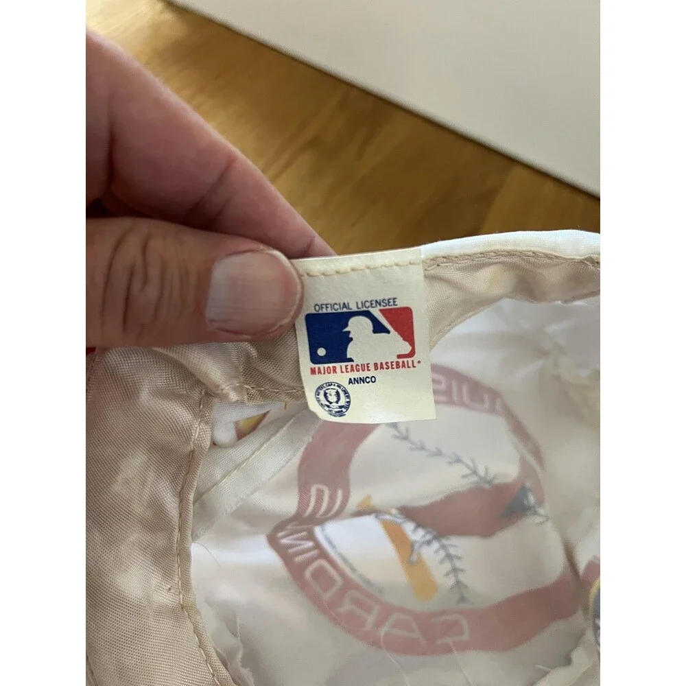 Vintage St. Louis Cardinals Hat Cap Elastic Back White Red MLB Baseball Mens 80s